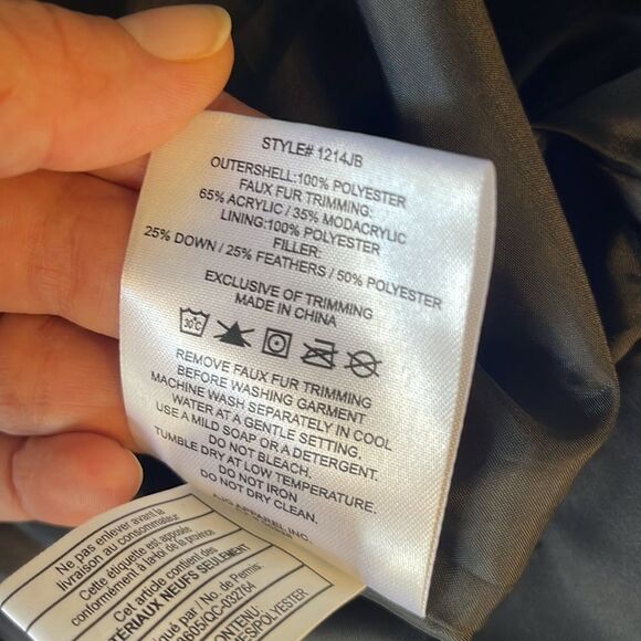 NOVELTI Down Belted Hooded Parka 34” BLACK - Picture 6 of 6